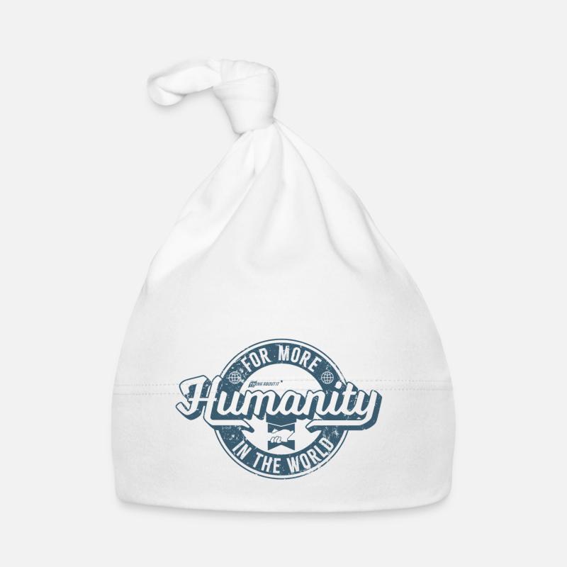 L’humanité comme label de denim rétro cool - Bonnet bio Bébé - blanc