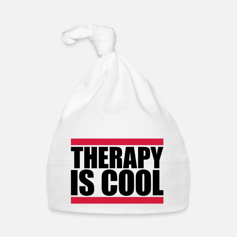therapy is cool Quote Organic Baby Cap