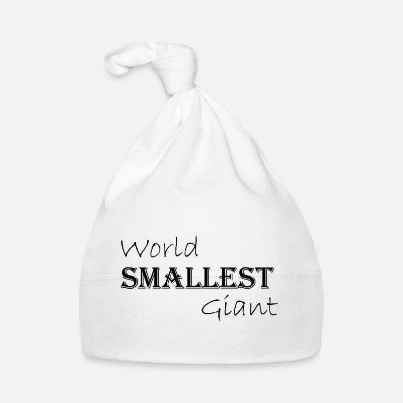 Le plus petit géant du monde - lettrage - Bonnet bio Bébé - blanc