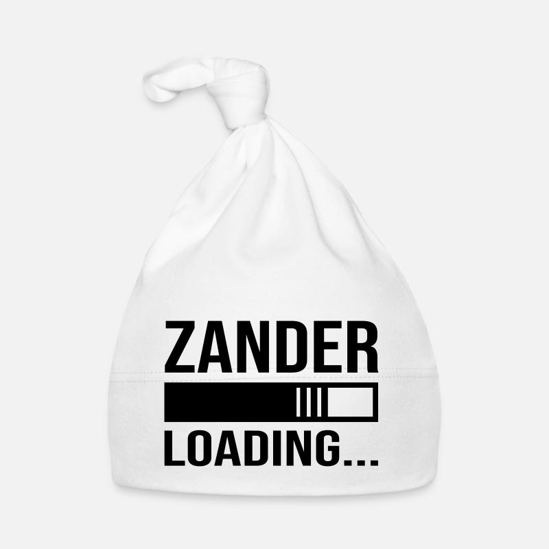Zander loading... Anglergeschenk, Angeln - Baby Bio-Mütze - Weiß