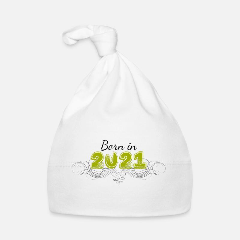 Born in 2021 verziert Baby Bio-Mütze