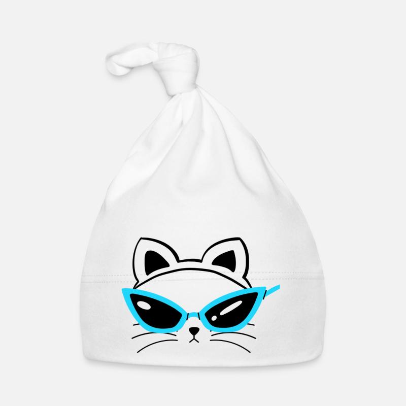 Cool Cat... Cat Sunglasses Face Organic Baby Cap