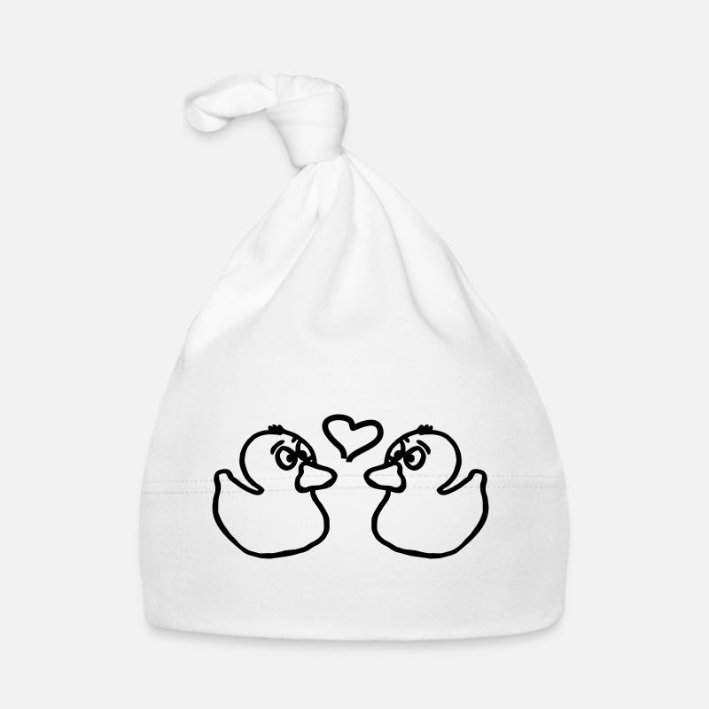 Des canards avec du cœur Bonnet bio Bébé