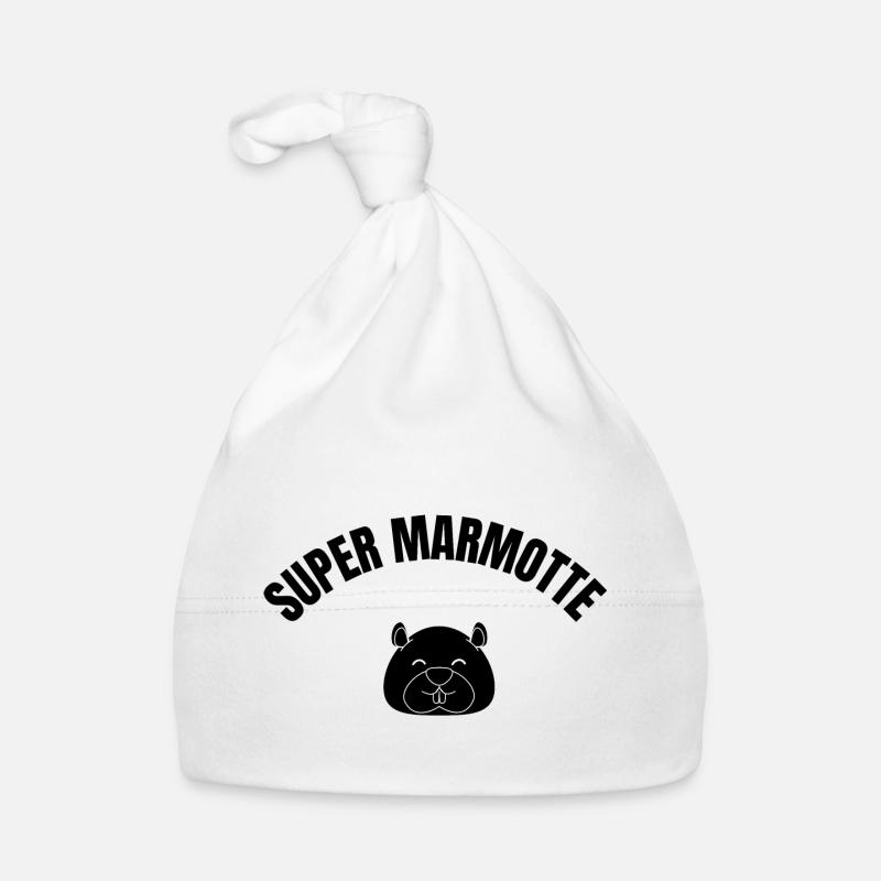 super marmotte - Bonnet bio Bébé - blanc