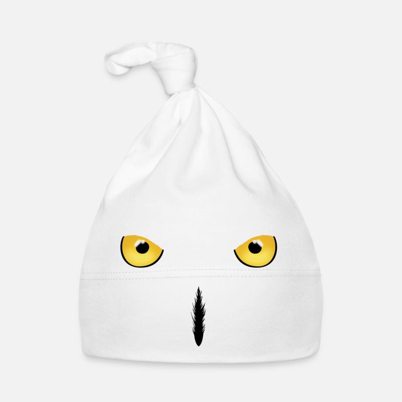 Schneeeule Eule Harfang des neiges - Bonnet bio Bébé - blanc
