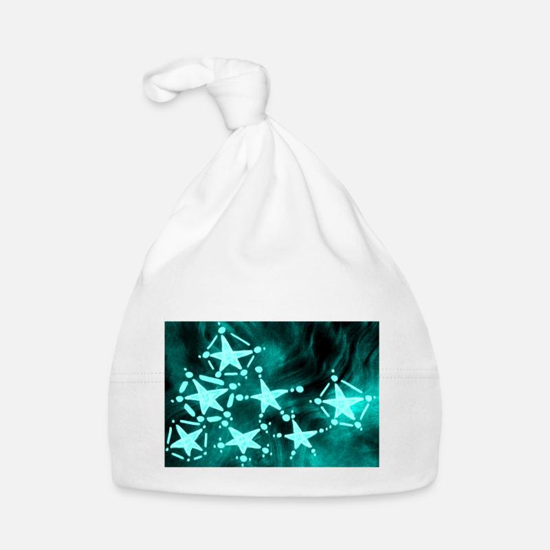 7 ÉTOILES BLEUES - Bonnet bio Bébé - blanc
