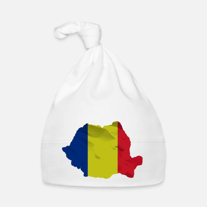 Drapeau de la Roumanie en forme de pays Bonnet bio Bébé