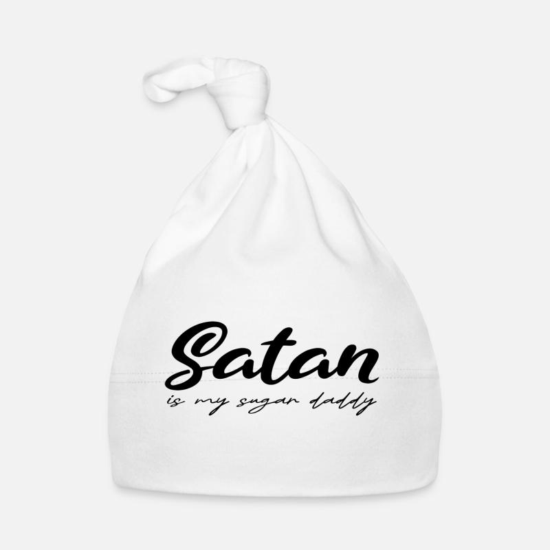 Satan sugar daddy drôle disant noir - Bonnet bio Bébé - blanc