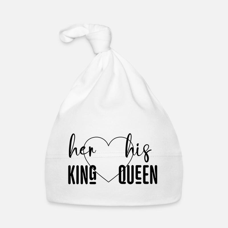 Her King His Queen black version Organic Baby Cap