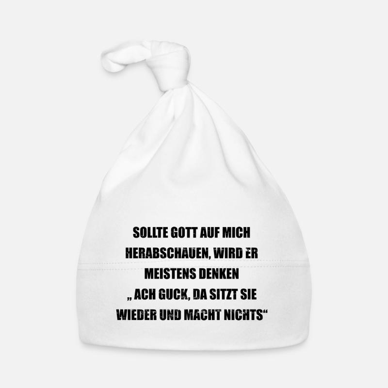 Gott schaut sie sitzt lustiger Spruch Baby Bio-Mütze