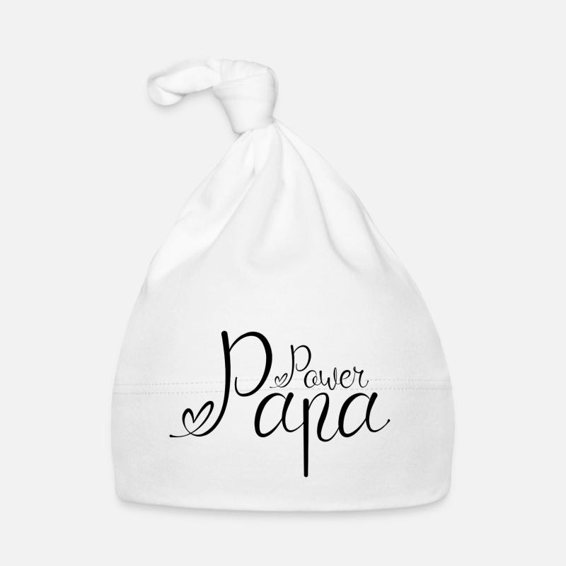Puissance Papa Noir - Bonnet bio Bébé - blanc