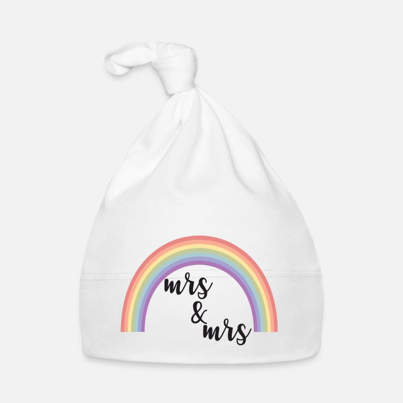 Rainbow Stripes Mrs and Mrs Organic Baby Cap