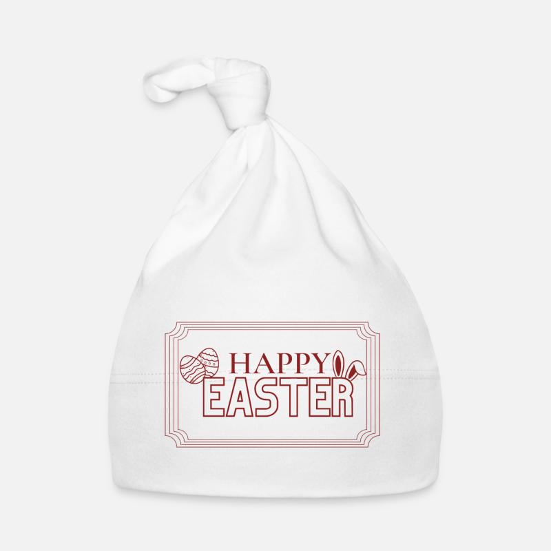 Happy Easter lettering with Easter eggs Organic Baby Cap