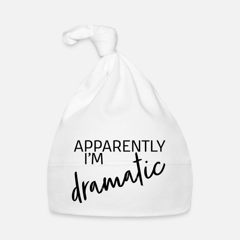 Anscheinend bin ich dramatisch - schwarz - Baby Bio-Mütze - Weiß