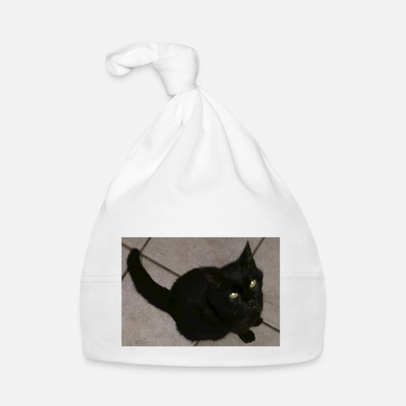 Schwarze Katze Baby Bio-Mütze