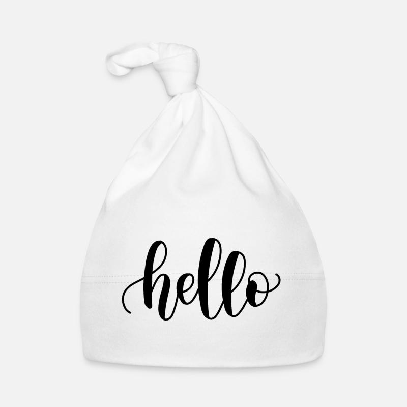 hello lettering Organic Baby Cap
