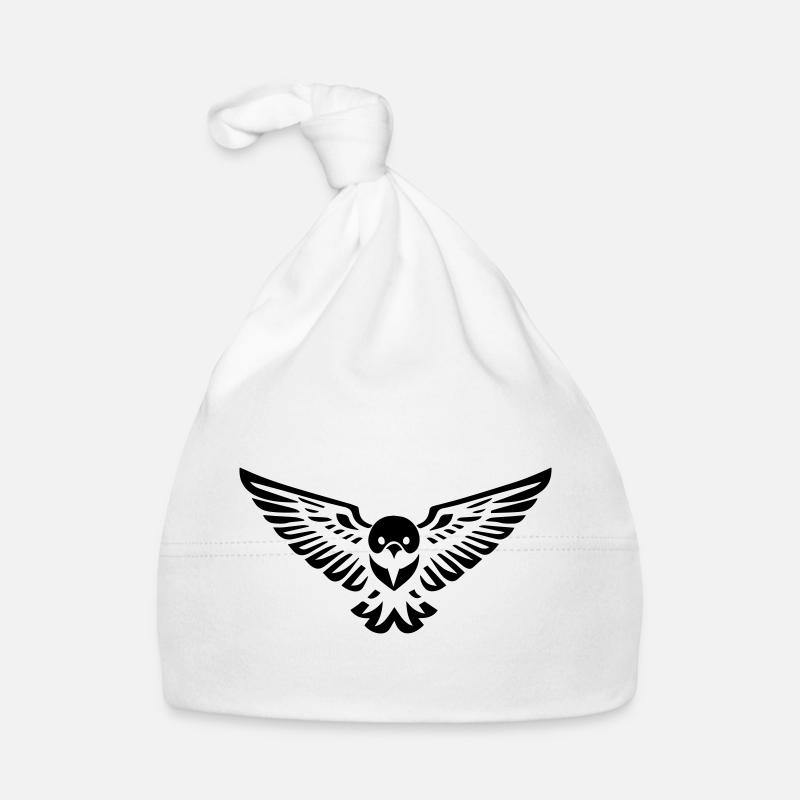bird type owl or eagle flying in front Organic Baby Cap