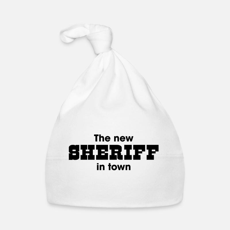 le nouveau shérif en ville - Bonnet bio Bébé - blanc