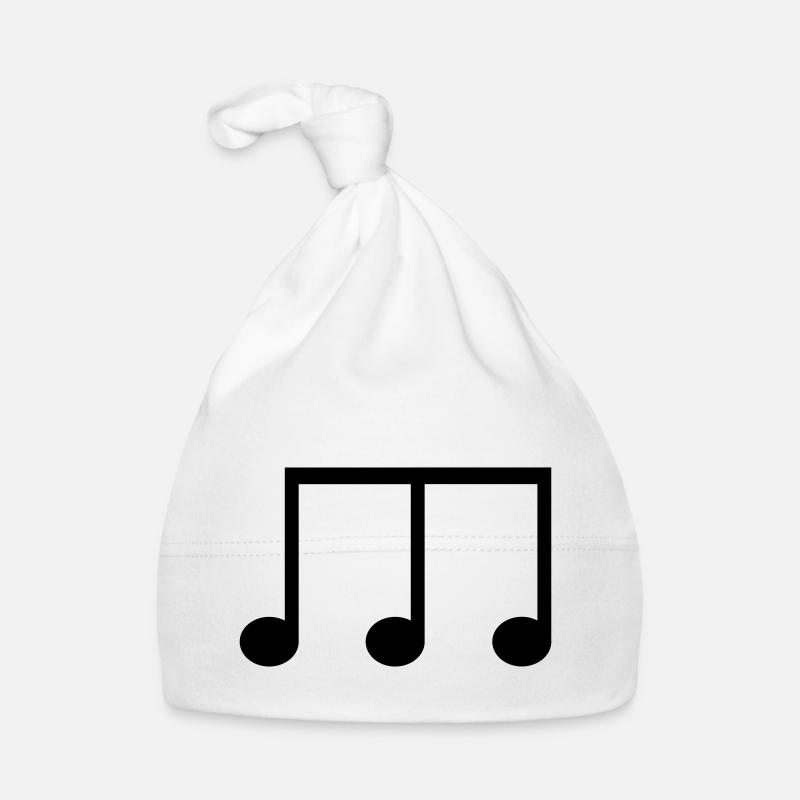 Eighth note symbol with three note heads - Organic Baby Cap - white