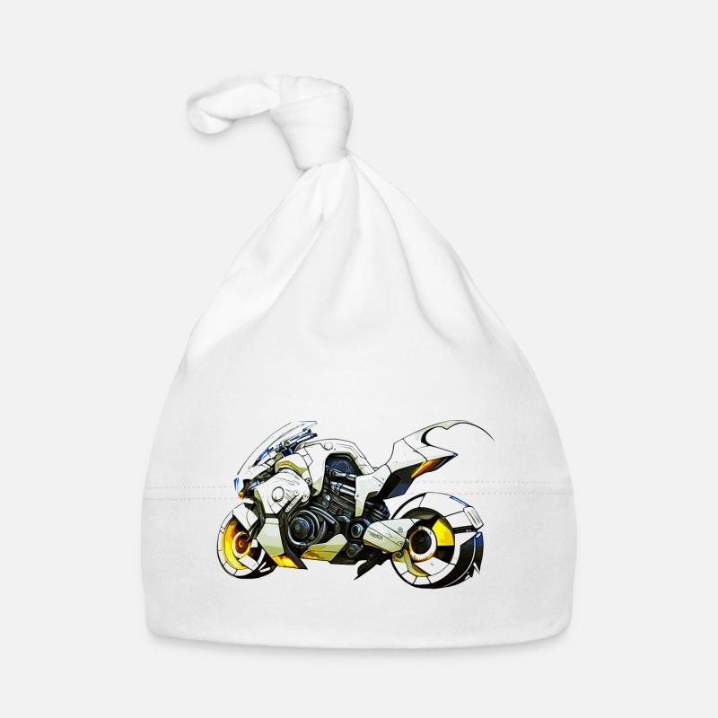 Motorcycle as racing machine in the future scenario Organic Baby Cap