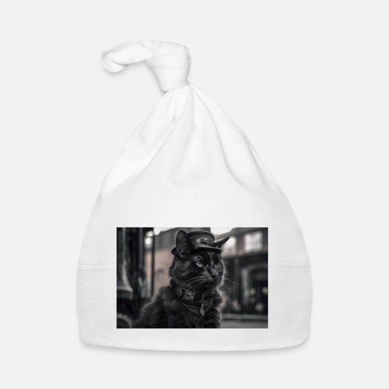 Chat noir3 Bonnet bio Bébé