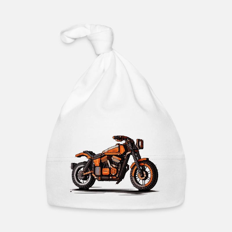 Motorcycle as a classic car in 16-bit graphics Organic Baby Cap