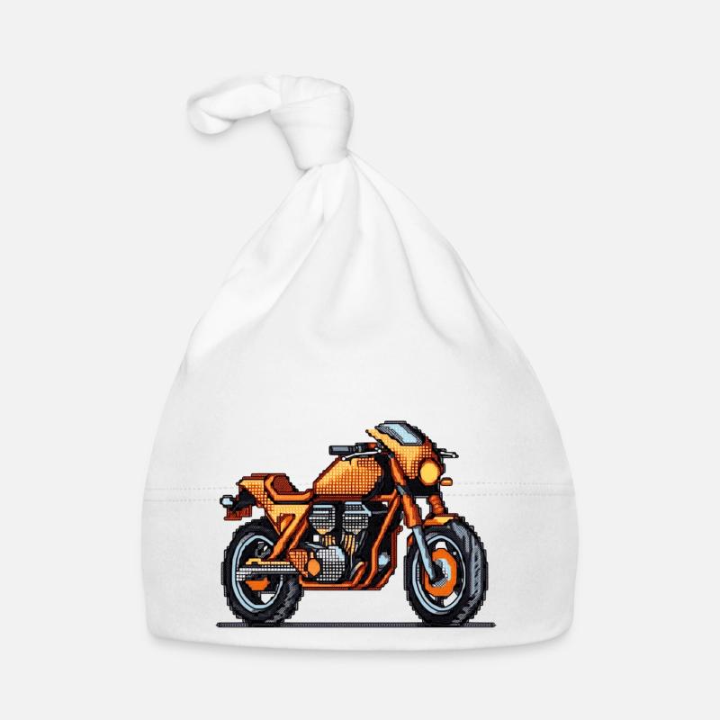 Motorcycle as racing machine in 16-bit Organic Baby Cap