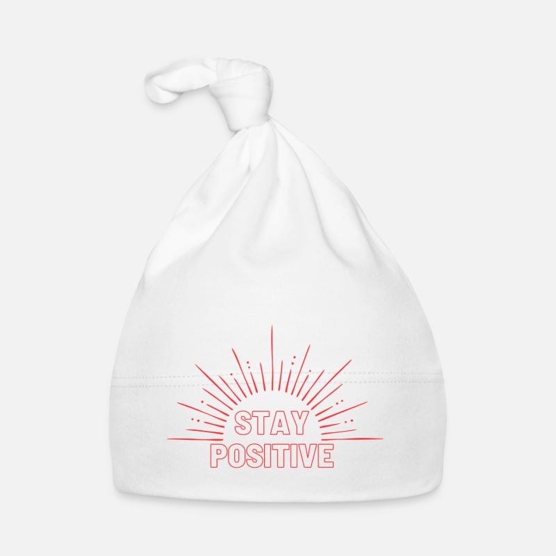 Restez positif en rouge Bonnet bio Bébé