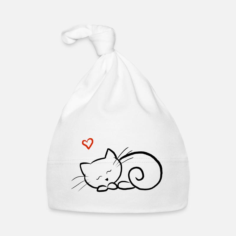 Kätzchen schläft Baby Bio-Mütze