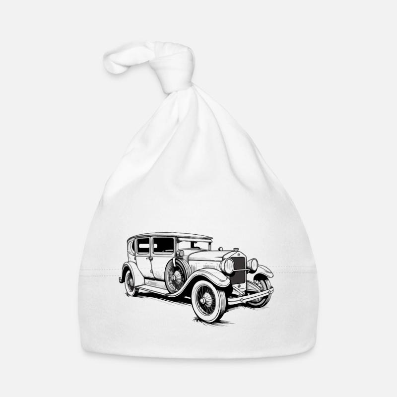 Oldtimer - Baby Bio-Mütze - Weiß
