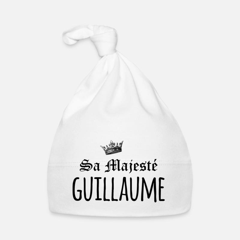 Sa majesté Guillaume - Bonnet bio Bébé - blanc
