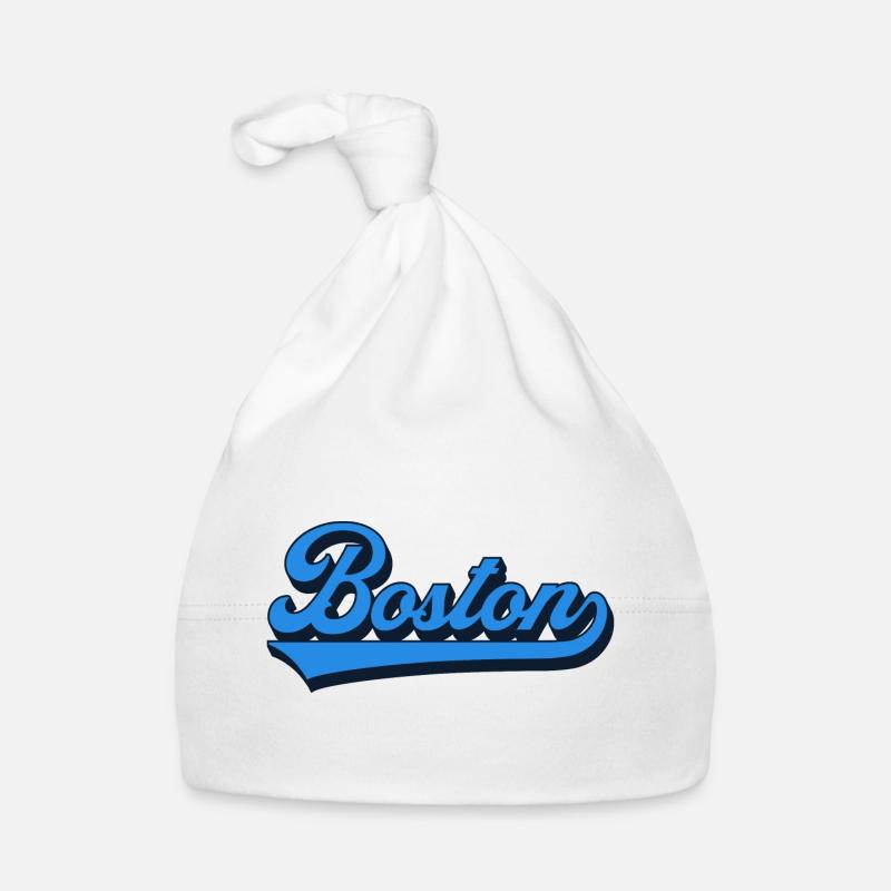 Boston Blau Script Retro Baby Bio-Mütze
