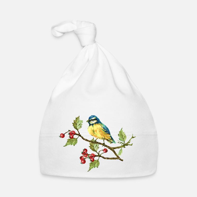Bunter Vogel Baby Bio-Mütze