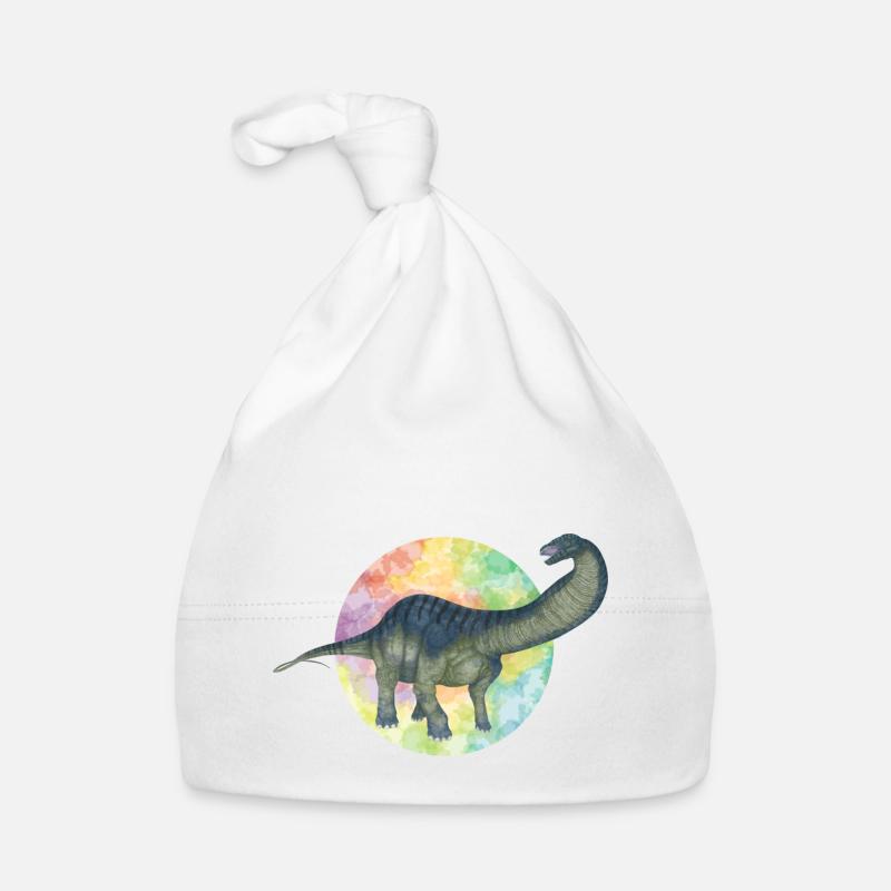 Colored Dinosaurs - Organic Baby Cap - white