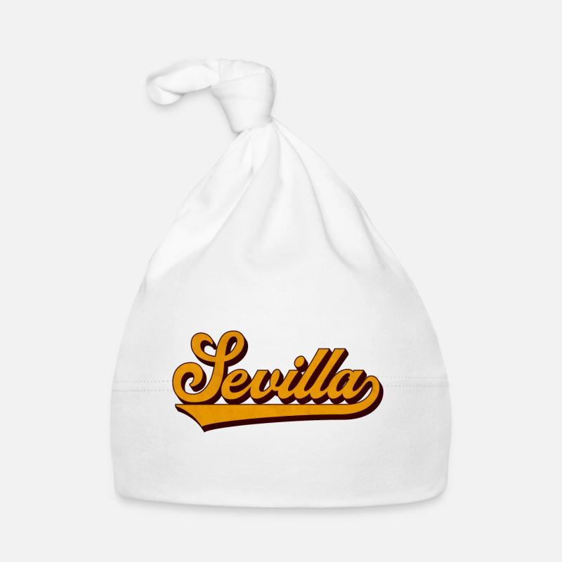Sevilla Retro Script Gelb Baby Bio-Mütze