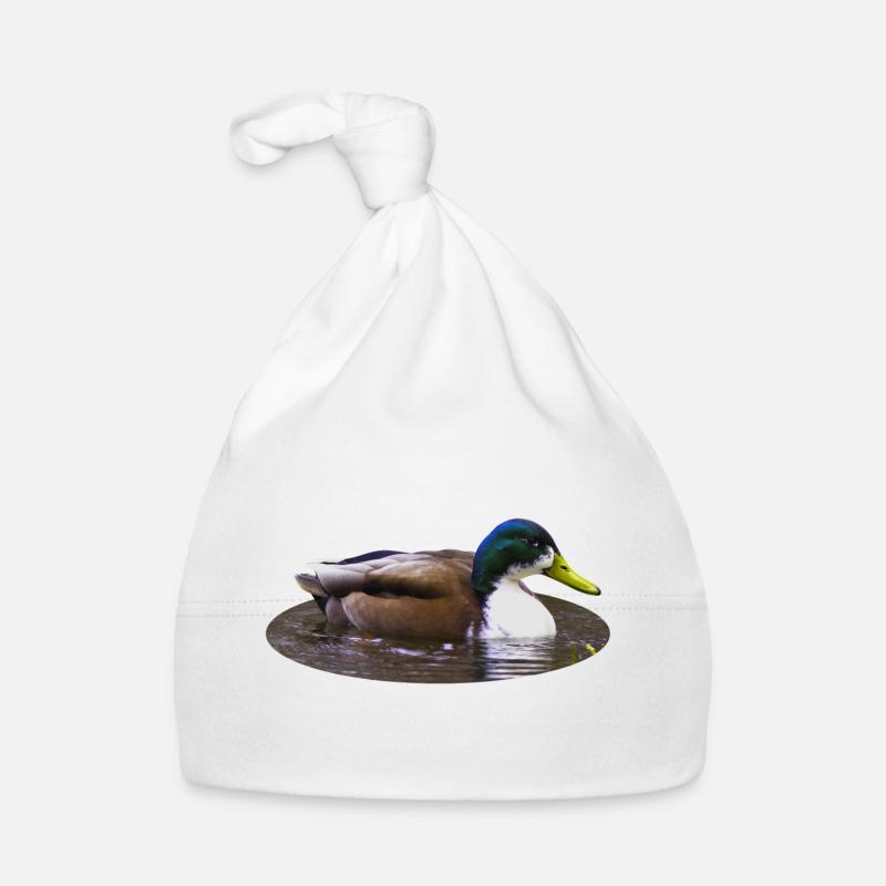 Canard colvert Canard Canard Canard - Bonnet bio Bébé - blanc
