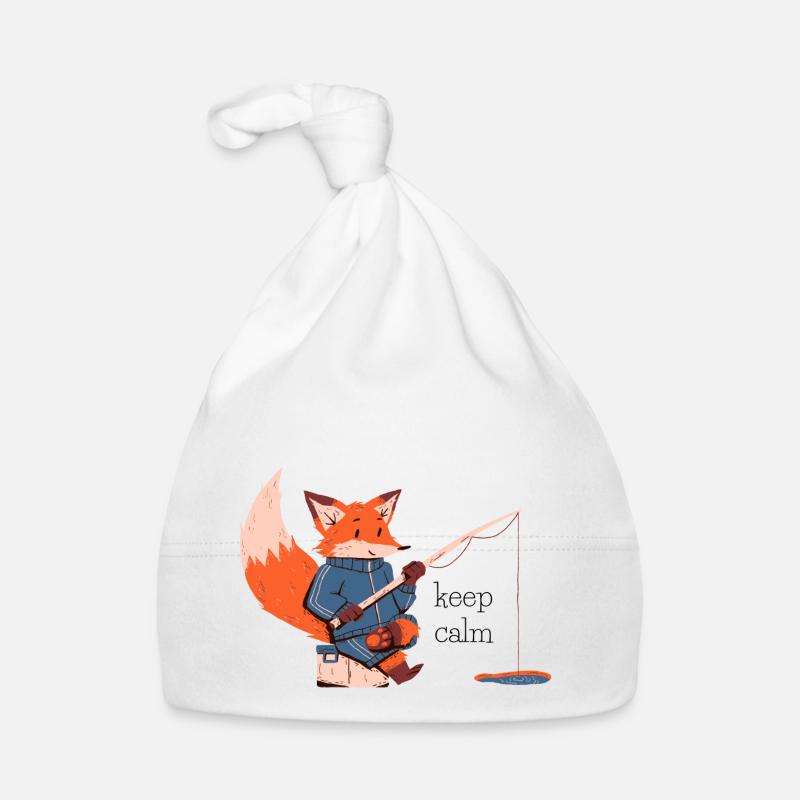 keep calm fox - fox - Organic Baby Cap - white