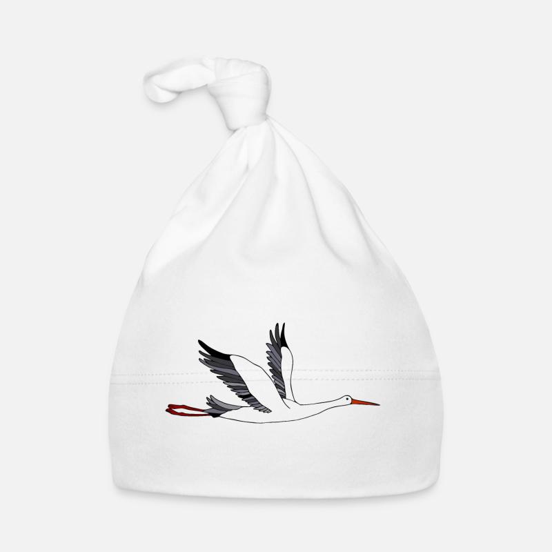 Storch - Baby Bio-Mütze - Weiß