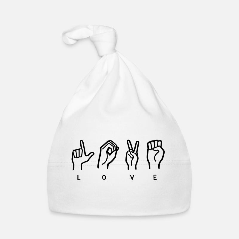 LIEBE Gebärdensprache Baby Bio-Mütze
