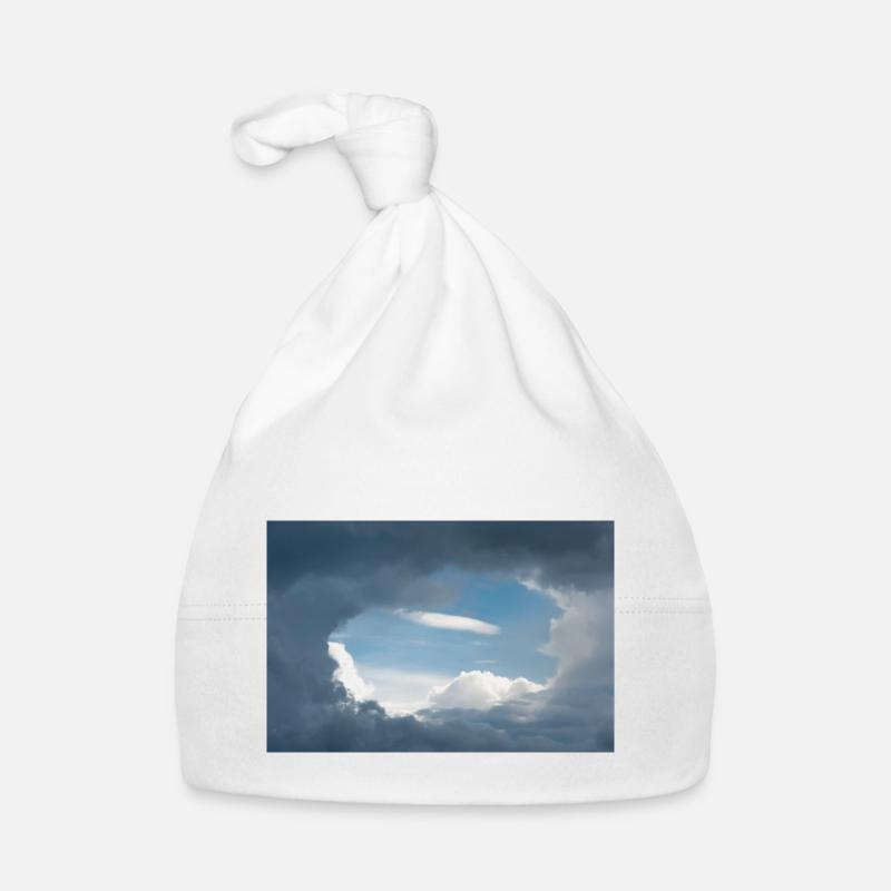 Un trou de lumière dans le ciel couvert - Bonnet bio Bébé - blanc