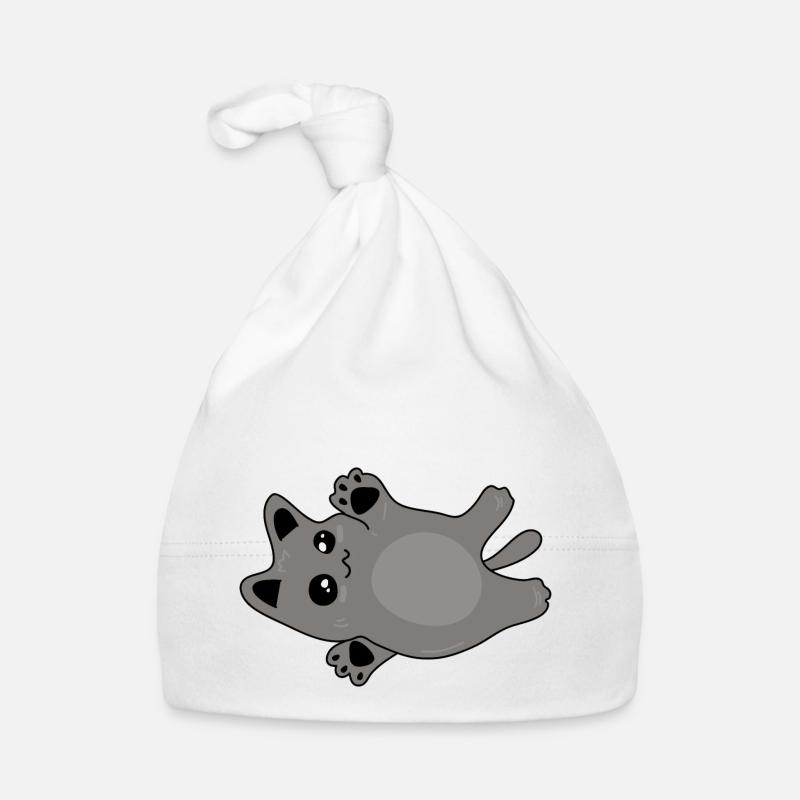 cute grey baby cat Organic Baby Cap