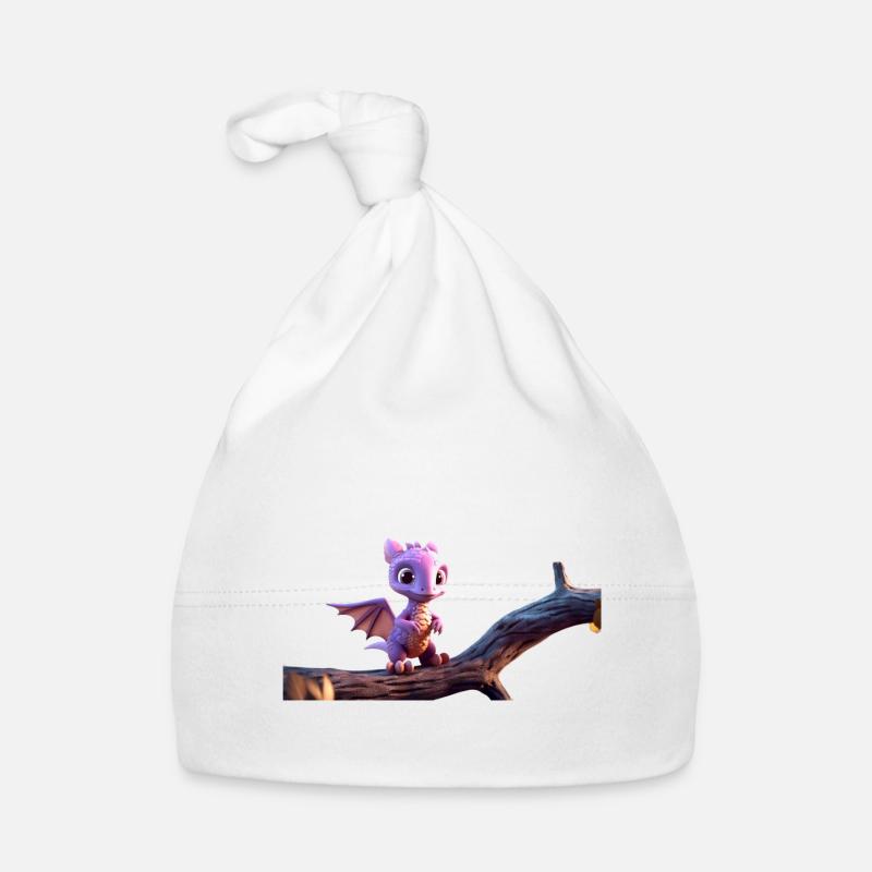 Tinysaure - Bonnet bio Bébé - blanc