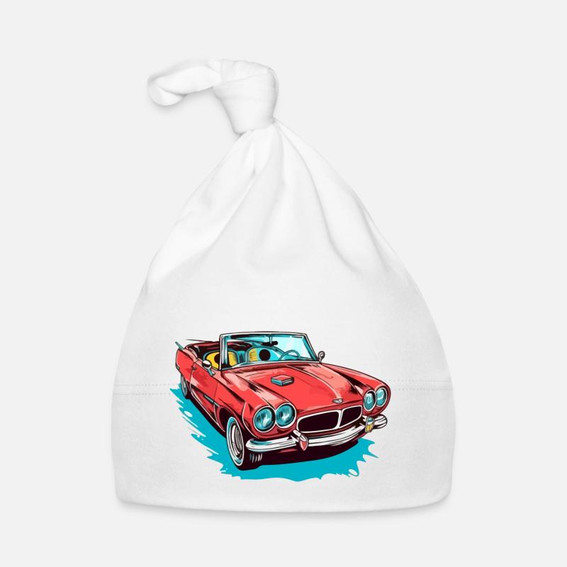 Red convertible Organic Baby Cap