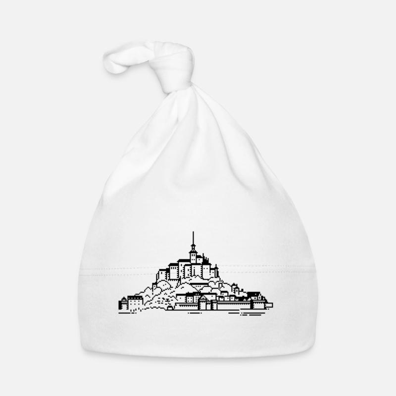 1bit Pixel Mont Saint Michel Organic Baby Cap