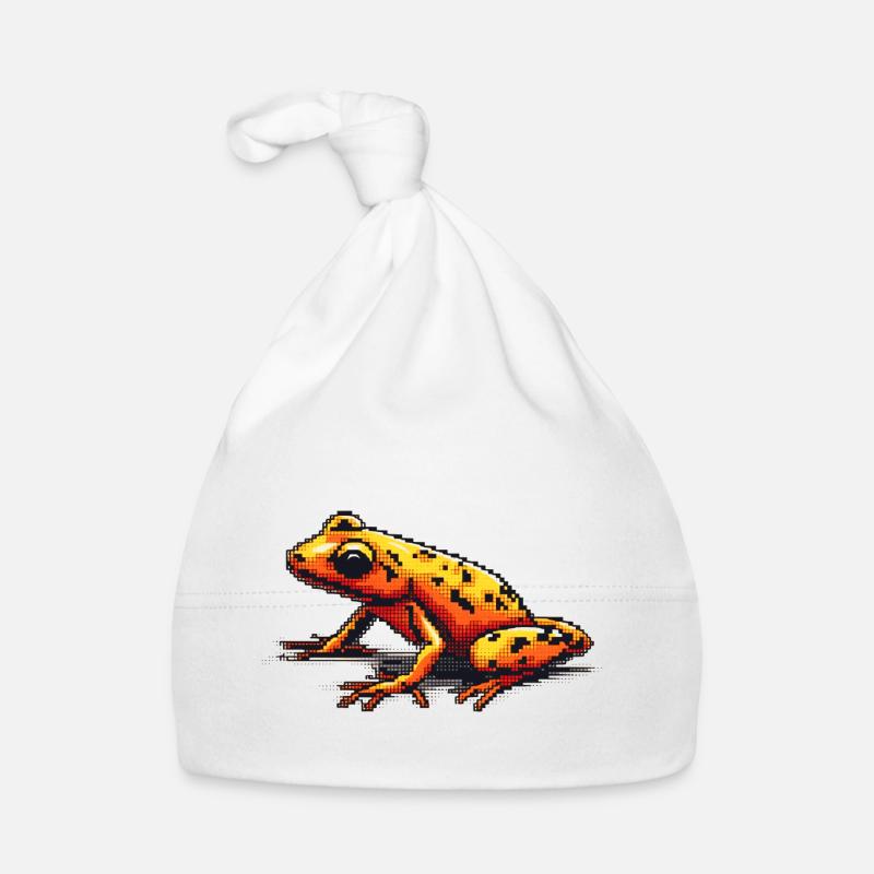 Poison dart frog in old retro 8 bit pixel graphics Organic Baby Cap