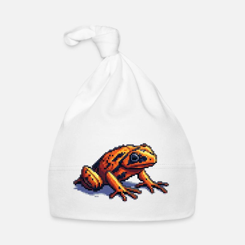 Pfeilgiftfrosch in cooler retro Pixelgrafik Baby Bio-Mütze