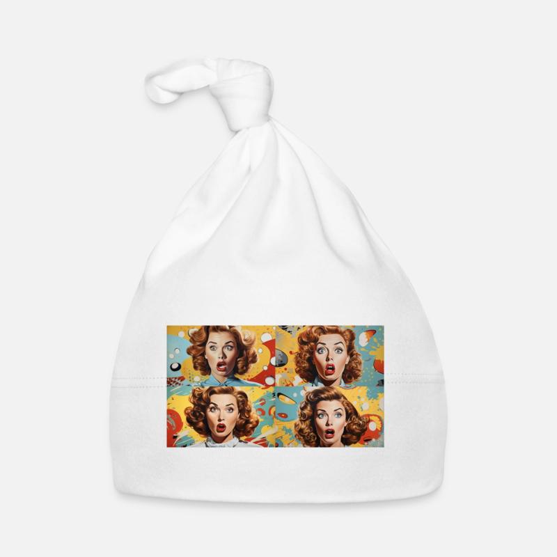 Bionic Women Pop Art - Baby Bio-Mütze - Weiß