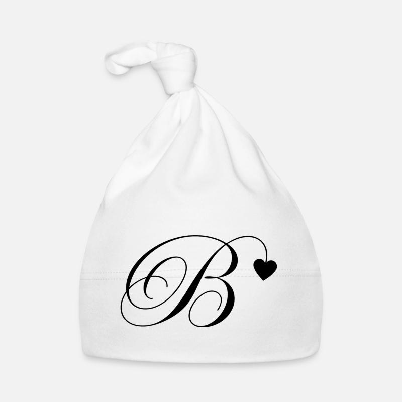 Buchstabe b Herz Kalligraphie Baby Bio-Mütze