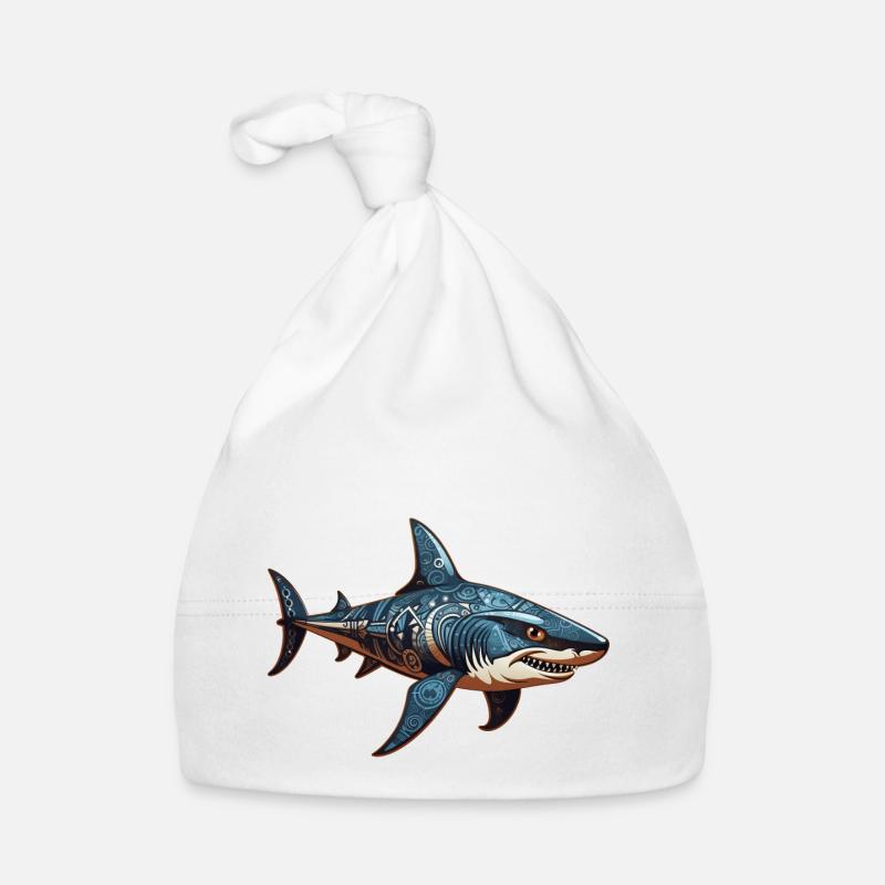 Adinkra Shark 4 Organic Baby Cap