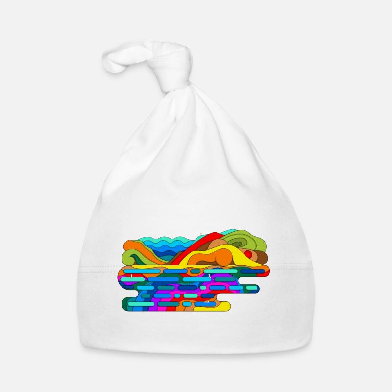 Psychedelic Mountains Organic Baby Cap